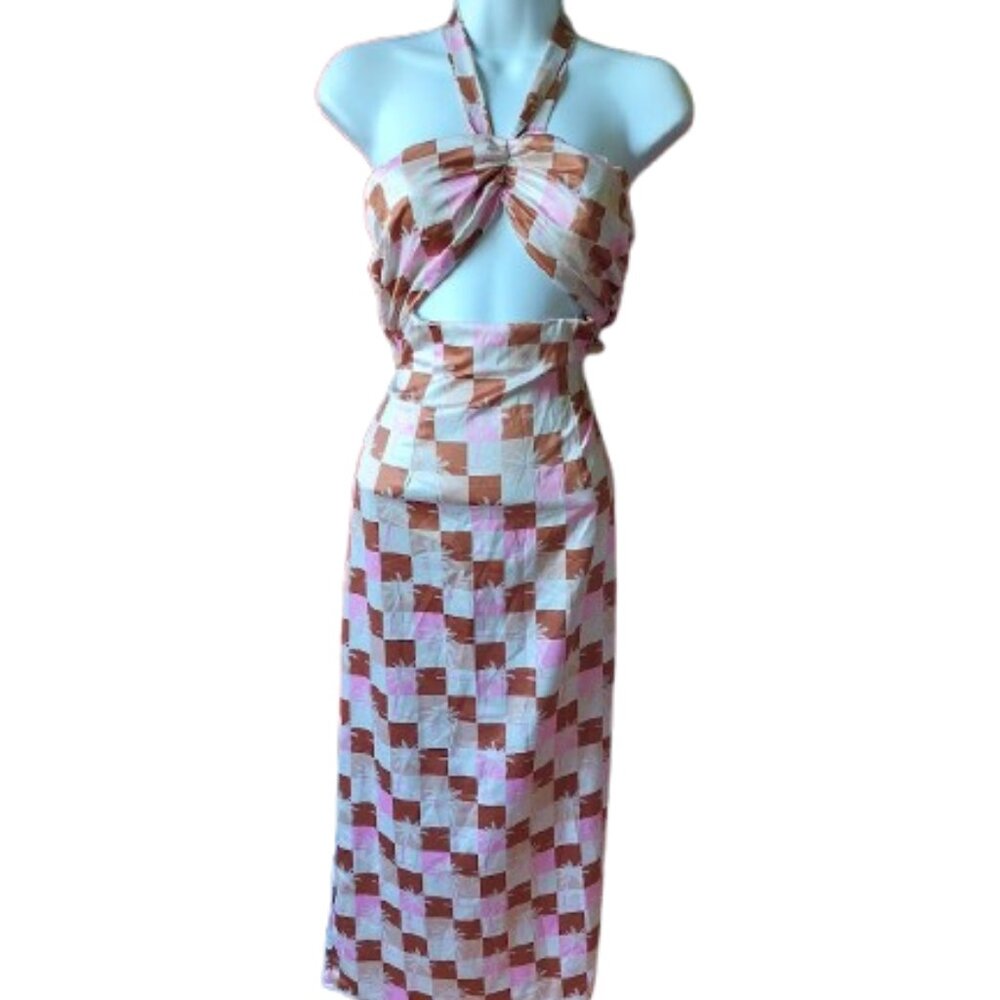 Sexy Printed Halter Dress Size 8 NEW NWT